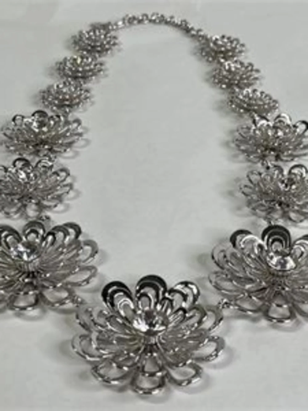 Kate Spade Silver Tone Flower Statement Necklace